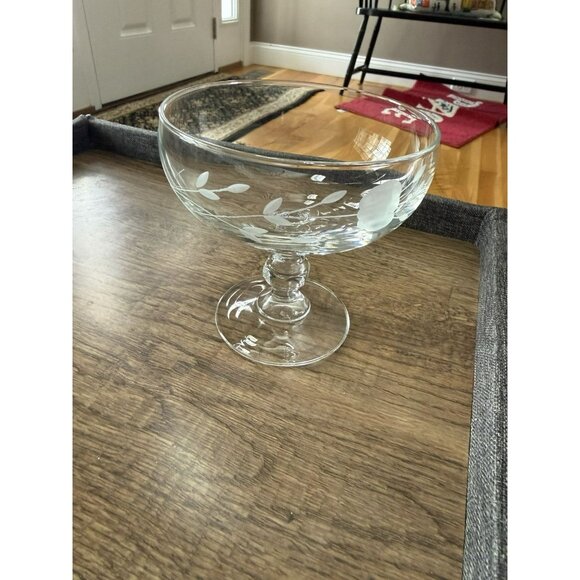 Princess House | Vintage Etched Heritage Dessert-Footed Glass - Picture 2 of 8